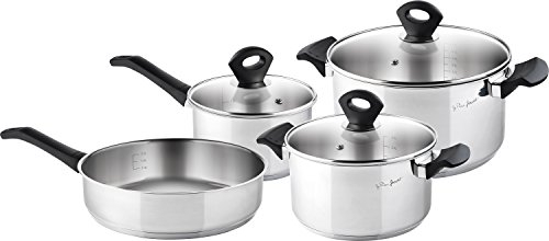 Lamart LT1110 Set di Pentolame, Acciaio Inossidabile, Argento, 7 unità