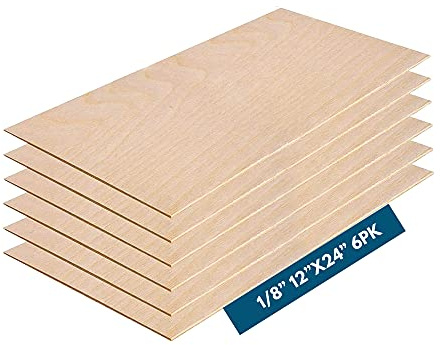 3MM 1/8 x 12 x 24 Baltic Birch Plywood – B/BB Grade (6pk) Perfect for Arts and Crafts, School Projects and DIY Projects, Drawing, Painting, Wood Engraving, Wood Burning and Laser Projects