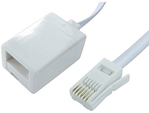 RGB Networks Ltd BT Male to Female Telephone Extension Cable Straight Through Type For BT and other UK Landline providers Phones Requiring this Cable Type Check Compatibility (3M - 9.8 ft)