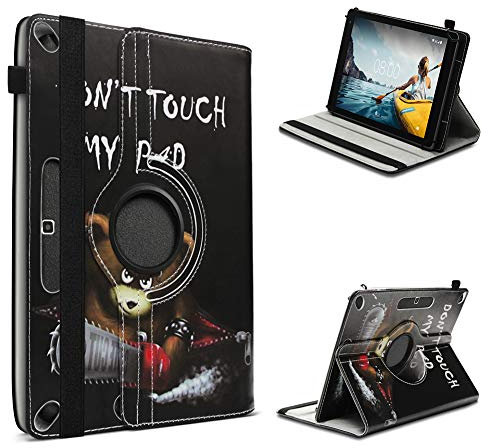 UC-Express Universal Tablet Hülle für Medion Lifetab P10612 P10610 Tasche Schutzhülle Dont Touch My Pad Case Schutz Cover 360° Drehbar Etui