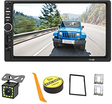 Radio Coche Bluetooth Radio 2 Din Pantalla Coche Pantalla Tactil Para Coche 7 Pulgadas HD Pantalla Táctil Bluetooth Manos Libres Radio Auto FM / USB/AUX IN Mirror Link con cámara de visión Trasera