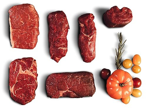 BÜFFEL BILL Tasting Box M - 2kg | Filet Medaillon, Steaks, Rib-Eye, Rumpsteak & Hüftsteak I Zart-saftige Büffelfleisch Cuts I Perfekt zum probieren