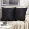 MIULEE 2er Set Samt Kissenbezug Gitter Sofakissen Dekokissen Kissenhülle Kissenbezüge Couchkissen Kissen Samtkissen Weich Einfarbig Zierkissen ohne Füllung für Sofa Wohnzimmer 50x50cm Schwarz