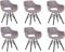 SAM 6er Set Schalenstuhl Lea, Taupe, ergonomisch geformte Sitzschale aus Kunststoff, bequemer Esszimmerstuhl im Retro-Design, schwarzes Holzgestell