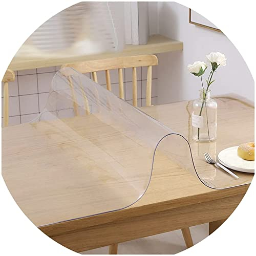 JXFS Nappe Cristal Transparente Rectangulaire Film De Protection en,PVC MatéRiel,Convient pour Salle à Manger,Salon Et Le Bureau,éTanche RéSistant à l'usure Isolation