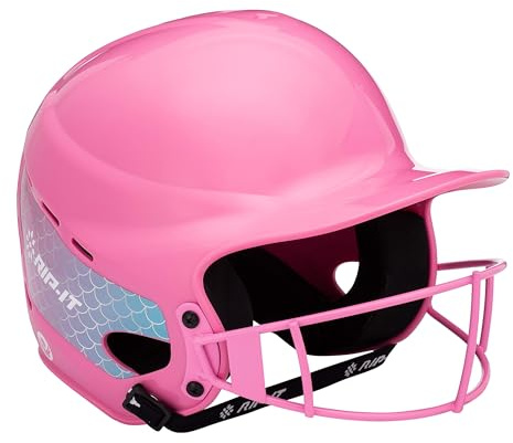 RIP-IT Play Ball | Softball Batting Helmet | Gumball Pink | Girls T-Ball Softball Helmet with Face Mask