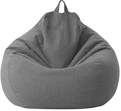 AMAZOM Bean Bag Chair Cover, Beanbag Chair - NO Filler, Extra Large Bean Bags, Jumbo Cord Beanbags, Recliner Highback, for Adults And Kids, Recliner Gaming Bean Bag for Home Garden,Gray,70 * 80cm