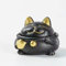 CINGHI LUSSO Lucky Cat Aschenbecher, rund, grau, Thema, 11,4 cm Durchmesser x 9,9 cm Höhe, winddicht mit Deckel und Kartenfächern
