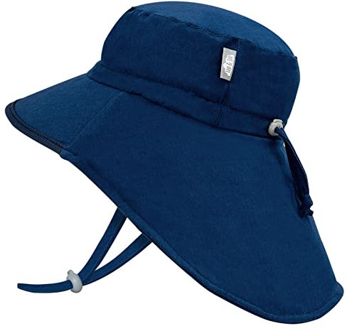 Jan & Jul Quick Dry Adventure UV Protection Hat, Adjustable (L: 2-5 Years, Navy: Navy Trim)