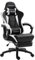 Dowinx Gaming Stuhl Ergonomischer Gamer Stuhl mit Massage Lendenwirbelstütze, PC Bürostuhl Rückenlehne Verstellbarer Drehsessel mit Fußstütze (Schwarz&Weiß
