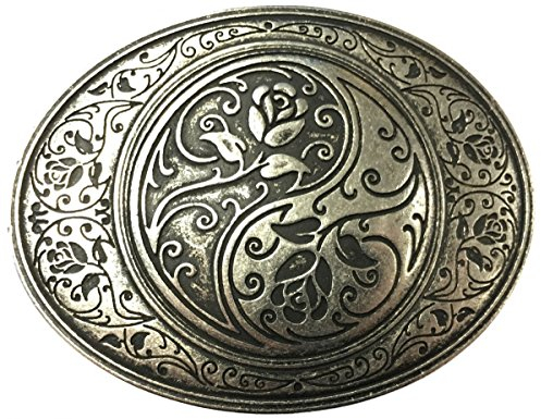 BELTINGER Gürtelschnalle Yin Yang 4,0 cm | Buckle Wechselschließe Gürtelschließe 40mm Massiv | Wechselgürtel bis 4cm | Silber