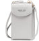 QEEQPF 1 borsa a portafoglio per telefono da donna grigio chiaro, in pelle PU, con tracolla lunga staccabile regolabile e fessure per carte per ragazze