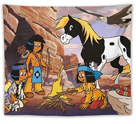 QINGRONG Yakari, eine spektakuläre Reise-Poster, Anime-Kunstdruck, Polyester-Gemälde, Wandteppich, Schlafzimmer, Heimdekoration, Geschenk, Raumästhetik, 127 x 152,4 cm