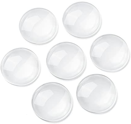 Cheriswelry 100 Stück 30 mm halbrunde Glas-Cabochons transparente flache Rückseite Glaskuppel Fliesen für Kamee Foto Anhänger DIY Dekor Handwerk Schmuckherstellung