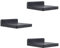 PHOENANCEE Scaffale da parete quadrato in legno, stile compatto, per piccoli oggetti, decorazione da parete per camera da letto, soggiorno, set da 3, 12,7 x 10 x 4 cm (nero)