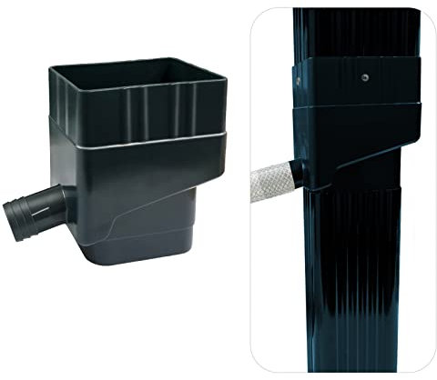 FUFRE Regensammler für Fallrohre, Regenwassersammler Fallrohre, Regentonnen Verbindungsset, Regentonne Anschluss Set, Quadratische Regenwasserumleiter Geeignet für 2 * 3 Zoll Standard Fallrohr (Grün)