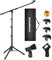 InnoGear Microphone Stand, Tripod Boom Arm Floor Mic Stand Height Adjustable Heavy Duty with Carrying Bag 2 Mic Clips 3/8 to 5/8 Adapter for Singing Podcast for Blue Yeti Shure SM58 SM48 Samson Q2U