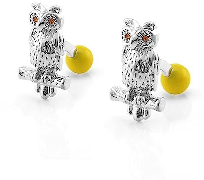 1 Paar Französisches Hemd Manschettenknöpfe Eule Manschettenknöpfe Tier Serie Knöpfe Männer Unisex Schmuck-Eule