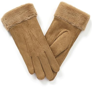 vislivin Handschuhe Damen Winter Warm Handschuhe Touchscreen Handschuh mit Gefütterte Braun S 1