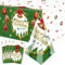 4 Stück Weihnachten Tischdecke Party Dekorationen - Frohe Weihnachten Santa Einweg-Plastik-Tischdecke, Schneemann rechteckige Tischdecke für Weihnachten Urlaub Winter-Party-Zubehör, 130x220cm
