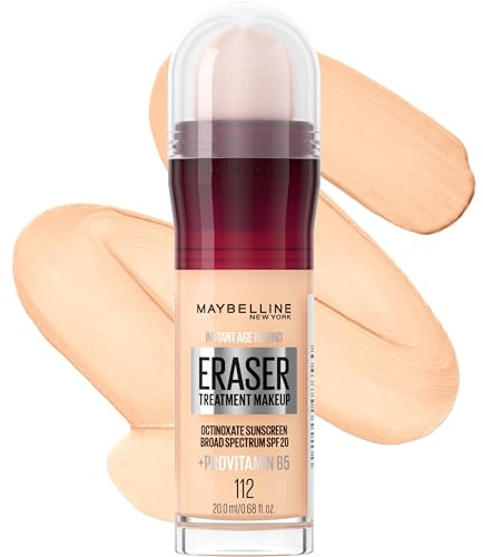 Maybelline Instant Age Rewind Eraser Foundation with SPF 20 and Moisturizing ProVitamin B5, 112, 1 Count