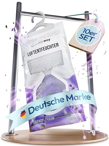 PEARWAY Luftentfeuchter Beutel XL 10x250g I Feuchtigkeitsabsorber I Moisture Absorber I Luftentfeuchter Fenster I Luftentfeuchter Schrank I Entfeuchter Beutel I Luftraumentfeuchter zum Aufhängen