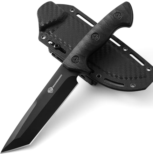 DRACHENADER Fulltang Tanto Survival Messer 5mm Dicker Stahl Outdoor Jgad-Messer XR-B01-FT mit Kunststoffscheide