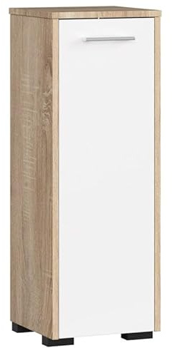 AKORD Stehender Badezimmerschrank schränke | Badezimmer kommode | FIN S30 eintürig | B30 x H82 x T30 cm | Tür mit Links- oder rechtseitiger Montage | 12,5 kg