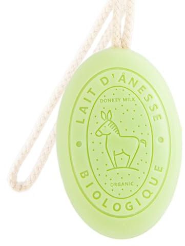 Label Provence Savon de Marseille - French Soap on a Rope Made With Fresh Organic Donkey Milk - Verbena Fragrance - 175 Grams