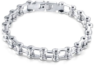 PACKOVE Fahrradkette Armband Schwer Biker Link Fahrradkette Armkette Schmuck Herren Armband Herren Motorrad Edelstahl Biker Kette, Edelstahl
