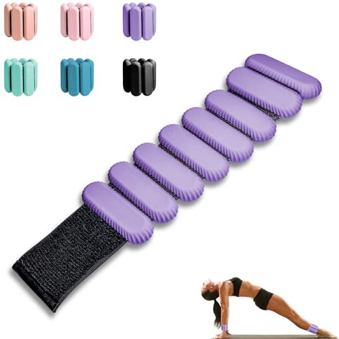 TIMOOU Knöchelgewichte für Damen und Herren, verstellbares Handgelenk-Armband für Zuhause, Fitnessstudio, Wandern, Laufen, Reisen, Pilates, Yoga, Übung, Barre, Krafttraining, 2 Stück (je 0,5 kg), Lila