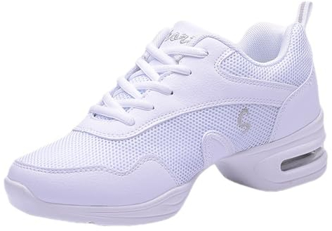 Jazzschuhe Tanzsneaker Damen Modern Tanzschuhe Lace Up Tanzschuhe Damen Geteilte Sohle Luftkissen Plattform Outdoor Sportschuhe Walkingschuhe