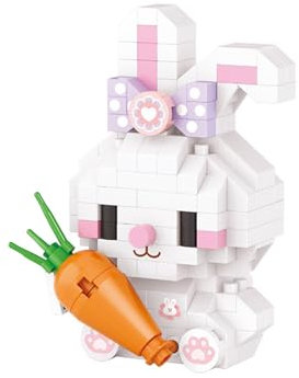 NOOLY Niedlich Mini Tiere Bausteine Set Für Haus Und Büro Dekoration KLJM-11 (Kaninchen, 170 Stück) 8610