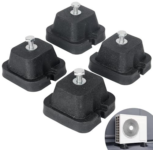 Forestchill Lot de 4 supports de montage en caoutchouc anti-vibrations, base de montage au sol pour mini climatiseur extérieur divisé, absorption du bruit et des chocs, s'adapte à 9 000 à 36 000 BTU