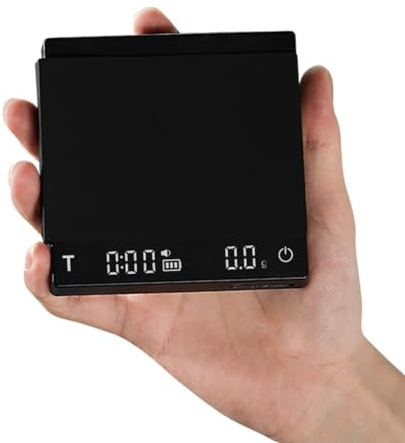 MHW-3BOMBER Mini Coffee Scale with Timer, 0.1g Precision Digital Espresso Scale, Rechargeable USB-C Coffee Scales for Pour Over & Espresso Brewing, Gravity Sensing, Black:ES6029B-OS