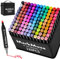 MarkMuse 120+2 Marker Stifte Set, Meißel & Feine Verdoppelt Alkohol Filzstifte, 2 Sekunde Schnell Trocknende Art Permanenter Stifte Set mit Anti-Seepage Abstandshaltern für Malerei, Design, Manga
