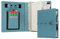 WASON Diario A5 in pelle PU con raccoglitore a righe con penna carta ricaricabile portfolio con portablocco rimovibile blocco note per agenda scolastica di viaggi d'affari (Ciano)