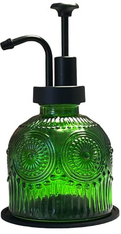 Birugen Distributeur de Savon Liquide Vintage pour Salle de Bain, Cuisine et Cuisine - Distributeur de Savon Liquide avec Pompe - Style Rustique Rustique Mignon - Vert