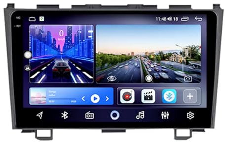 Android 13 2 Din Radio para Honda CR-V 3 RE CRV 2007-2011 Coche Radio estéreo de 9 pulgadas con Navegación GPS pantalla de reproductor de coche, controles de volante, cámara de marcha atrás(4 Core 2+3