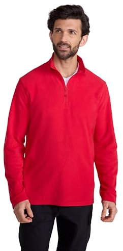 Mountain Warehouse Camber II Mens Half-Zip Fleece - Lightweight & Quick Dry Microfleece - Autumn, Winter, Outdoors Active Red L