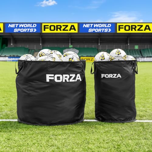 FORZA Ball Bin – Portable Sports Ball Storage & Trick Shot Target – Holds up to 45 Size 5 Balls – Collapsible Frame with Carry Bag – Ideal for Football, Rugby, Basketball & More