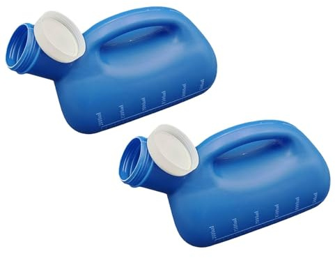FSLLWGWG Urinflasche für Männer 3000ml, pinkelflasche für männer mit deckel,urinflasche für unterwegs,Krankenhaus,Outdoor, Auto,Camping Flaschen (2PCS)