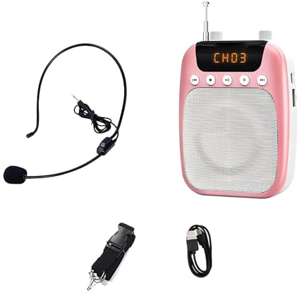 Montesy S358 Amplificateur de voix avec microphone 2500 mAh rechargeable et sans fil pour enseignants, guides