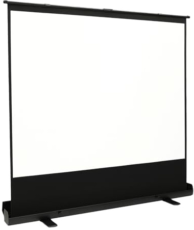 Beamer Leinwand 80 Zoll 4:3 Rollo mit Ständer freistehend mobiler Bildschirm für Heimkino Büro Präsentation tragbare Projektion im Koffer mit 120 Grad Winkel