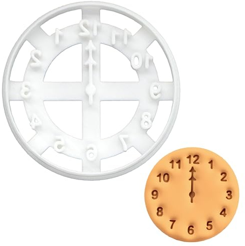 BAKERLOGY 12-Uhr-Mitternachtsuhr Ausstechform – Countdown Uhr-Keksform für Silvesterpartys, Cinderella-Märchenthemen & Festtagskekse