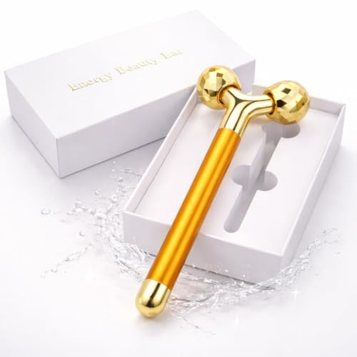 Masseur vibrant 3D pour le visage et le corps – Rouleau de levage doré pour raffermissement de la peau, relaxation musculaire, massage du cou, du décolleté et du dos, spa à domicile