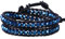 KELITCH Kristall EdelstEin Perlen 2 Wickel Armband Handgefertigt Boho Charm Armreifen (Blau)