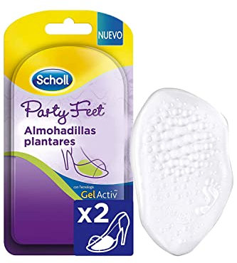 Scholl Party Feet Almohadillas Plantares Con Tecnología Gel Activ, Amortiguación Y Protección De La Planta Del Pie, Almohadillas, Malva, 2 Unidad