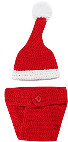Happy Cherry Baby Fotografie Prop Outfits Kostüm Hut Neugeborene Kostüm Weihnachtsmann Stricken Mütze