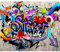 decomonkey - Papier Peint Panoramique Graffiti 350x256 cm - Décoration murale moderne – Tapisserie décorative pour chambre salon - Fond mural urbain coloré graffiti artistique